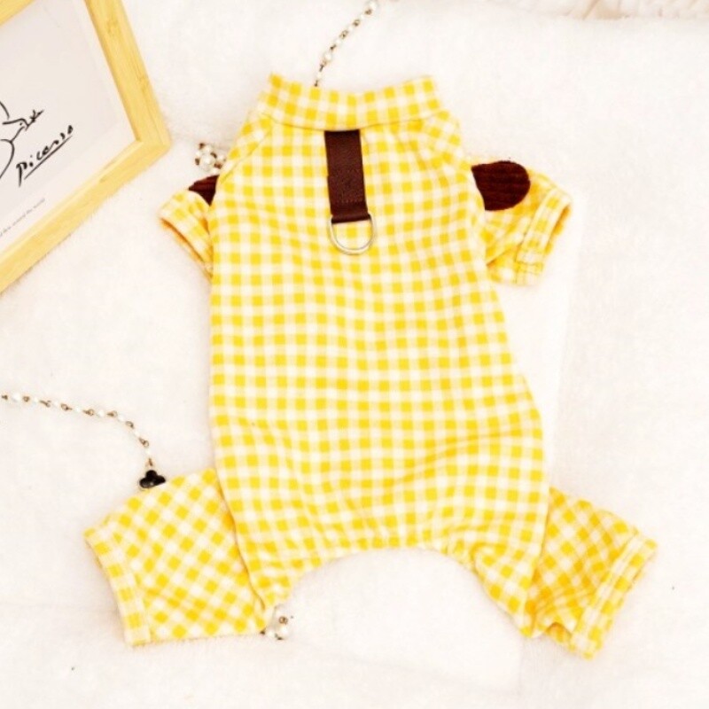 Drabužiai naminiams šunims mažiems šunims Madingi languoti šunų kombinezonai rudeniniai šuniukų pižamos Mieli minkšti kačių kombinezonai Čihuahua naminių kombinezonai