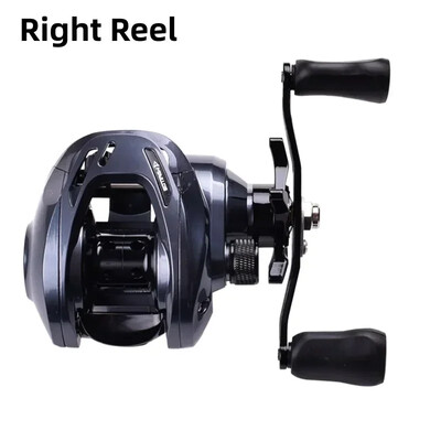 Mavllos Finsen makšķerēšanas spole, oglekļa šķiedras bremžu vilkmes jauda 7 kg, attiecība 7,1:1, misiņa zobrata magnētiskās sistēmas Baitcaster spole