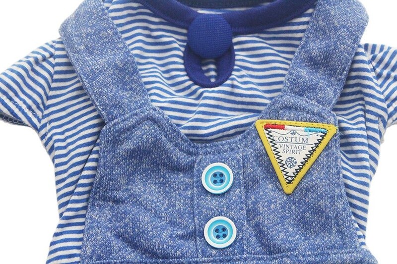 Dryžuotas šuns katės kombinezonas, šliaužtinukai/ženkliuko dizaino naminių šuniukų marškinėliai Pavasario/vasaros drabužiai