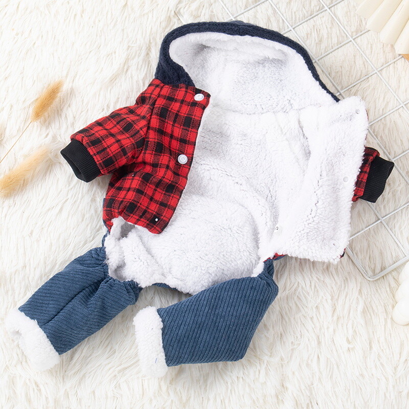 1vnt Cozy Pet Jumpsuit – paminkštintas šunų paltas rudeniui ir žiemai – šilti, minkšti ir patogūs augintinio drabužiai mažiems ir dideliems