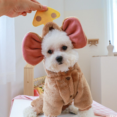 1 gab mājdzīvnieku apģērbs pavasara un rudens siera pelei Četrkājains transformācijas tērps, piemērots maziem un vidējiem suņiem