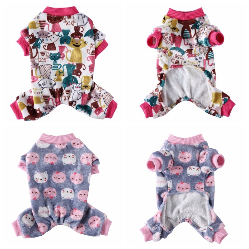 Kisállat Ősz Tél Négylábú plüss Onesie Jumpsuit Kisállat Puha Kényelmes Szép Pizsama Kölyökkutya Divat Meleg Jelmezek Ruhák