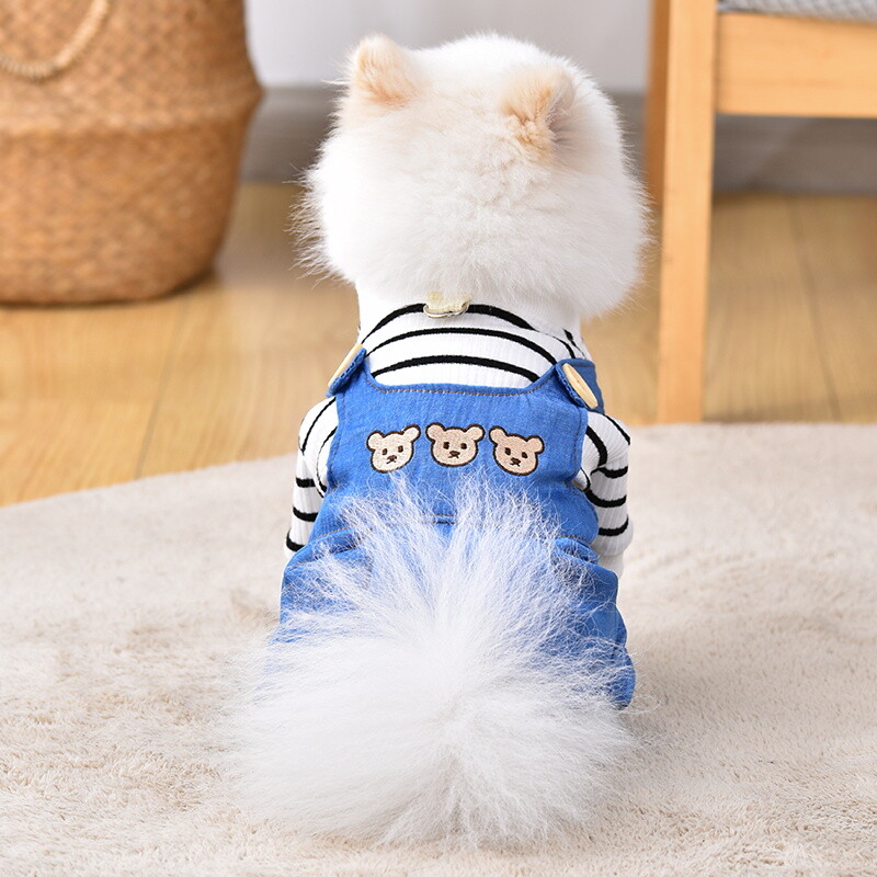 Mažų veislių naminių gyvūnėlių kombinezonai – lengvas vasaros kombinezonas madingiems augintiniams – patogios keturkojės kelnės