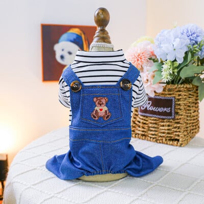 1PC îmbrăcăminte pentru animale de companie, primăvară și toamnă, ursuleț frumos, pantaloni cu curea cu patru picioare, potriviti pentru câini de talie mică și mijlocie