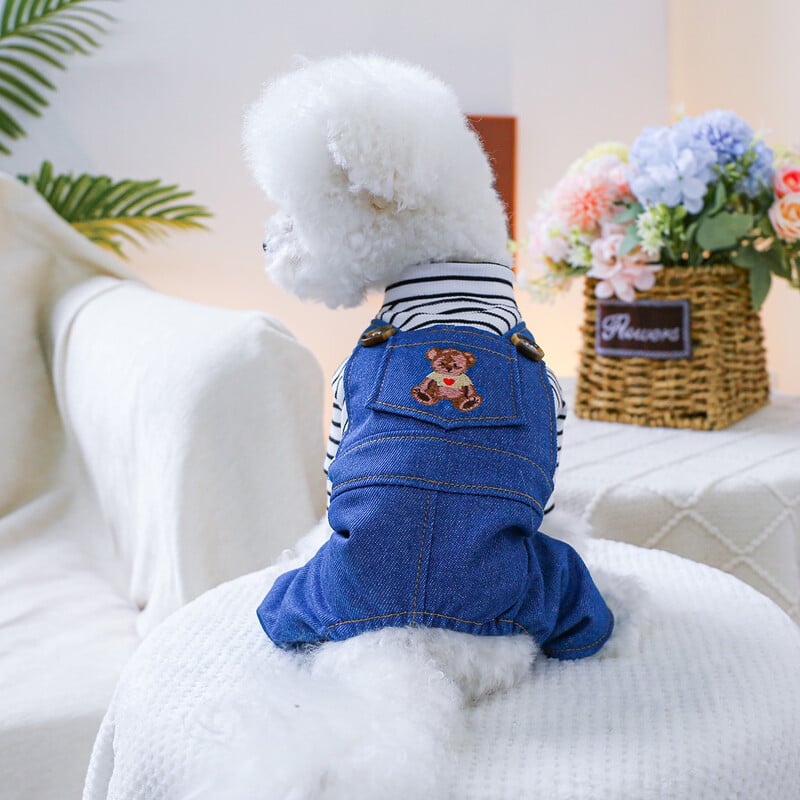 1PC îmbrăcăminte pentru animale de companie, primăvară și toamnă, ursuleț frumos, pantaloni cu curea cu patru picioare, potriviti pentru câini de talie mică și mijlocie