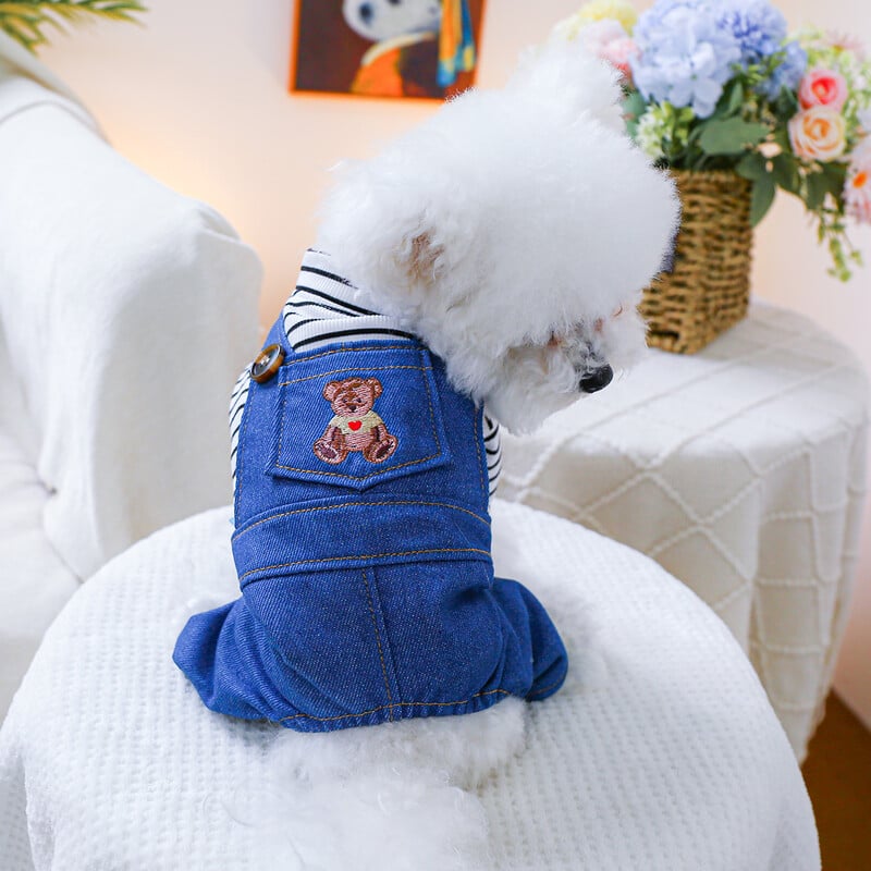 1PC îmbrăcăminte pentru animale de companie, primăvară și toamnă, ursuleț frumos, pantaloni cu curea cu patru picioare, potriviti pentru câini de talie mică și mijlocie