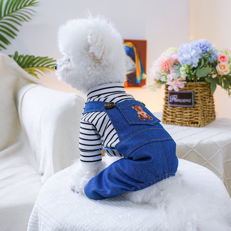 1PC îmbrăcăminte pentru animale de companie, primăvară și toamnă, ursuleț frumos, pantaloni cu curea cu patru picioare, potriviti pentru câini de talie mică și mijlocie