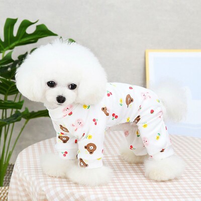 Mājdzīvnieku suņu kombinezoni kaķim 4 kājām rudens silti suņu apģērbi pidžamas kombinezoni maziem vidējiem suņiem Mājdzīvnieki Teddy Chihuahua apģērbs