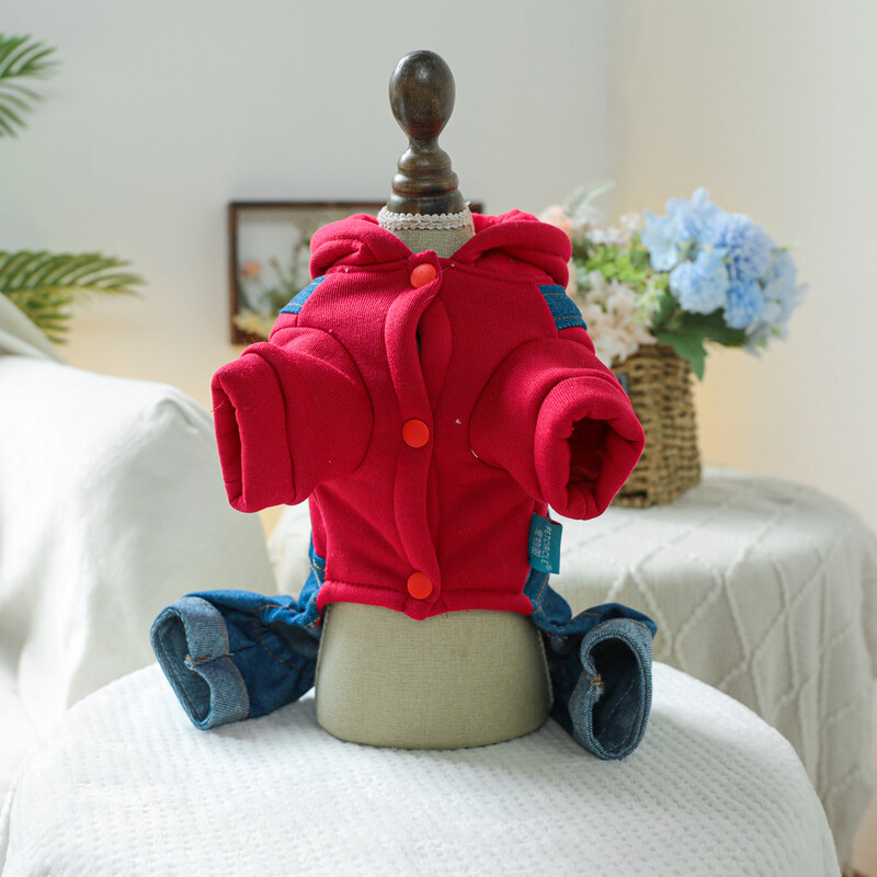 1vnt Apranga gyvūnams šuo Ruduo žiema Gražus beprotiškas žaidimas Raudonkepurė keturių kojų kombinezonai tinka mažiems ir vidutinio dydžio šunims