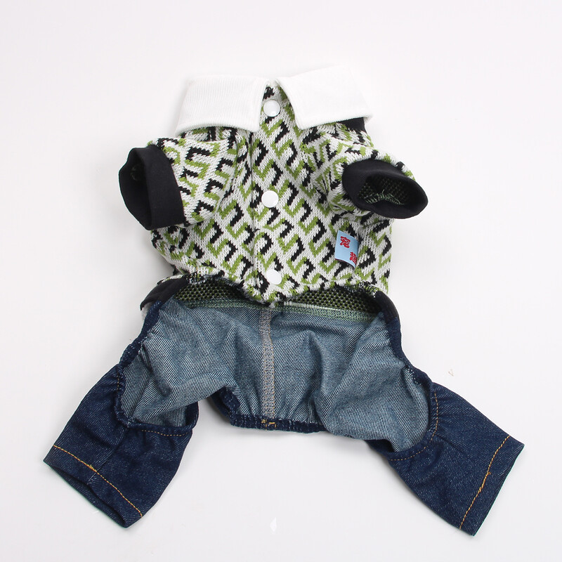 Suņu mājdzīvnieku kombinezons ar kapuci, trikotāžas džemperis un džinsa bikses kucēna rudens mēteļa jaka