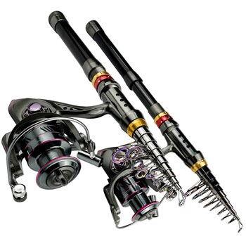 Καλάμι ψαρέματος και καρούλι 1,8-3,6 m Super Hard Telescopic Fishing Pole Spinning Reel Kit Max Resistance 3-8kg Pesca