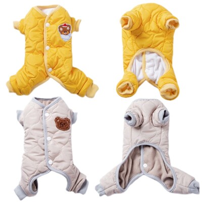 Párnázott Puppy Onesie Téli Meleg Kutya Ruhák Kutya Jumpsuit Pamut Kabát Aranyos Macska Pehelykabát Francia Bulldog Jelmez Kisállat Felszerelések