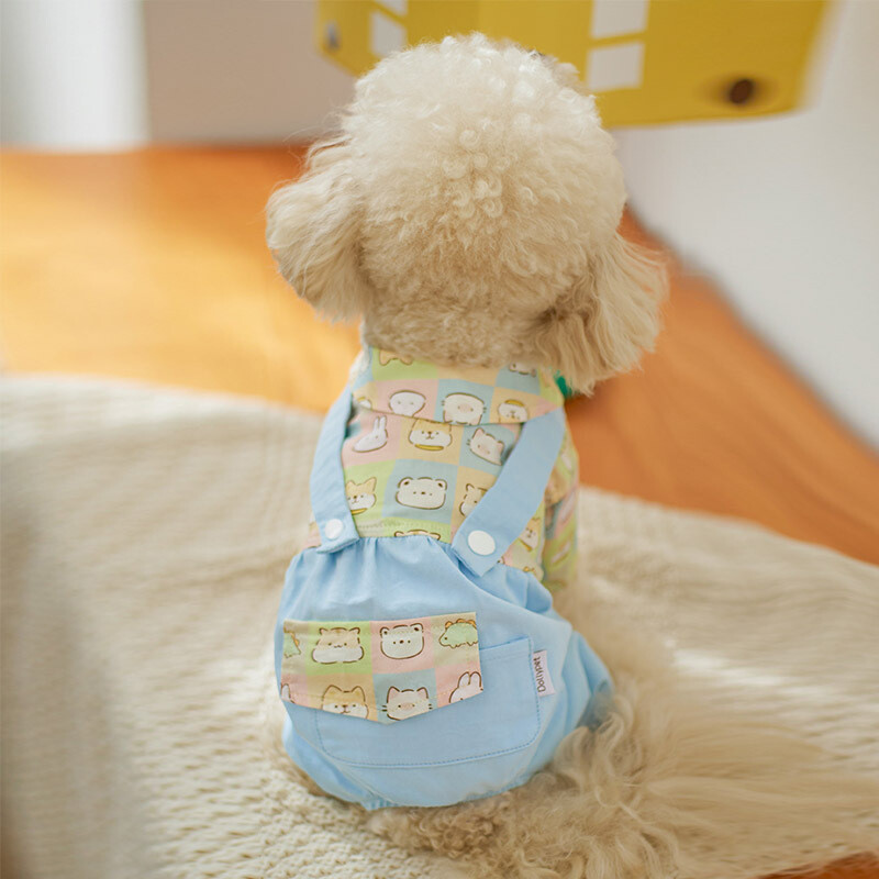 Nyári New Pet Sweet Fresh Overall kis kutya ruhák, aranyos állatokkal nyomtatva Kisállat ruházat Yorkshire schnauzer kisállat ruházat