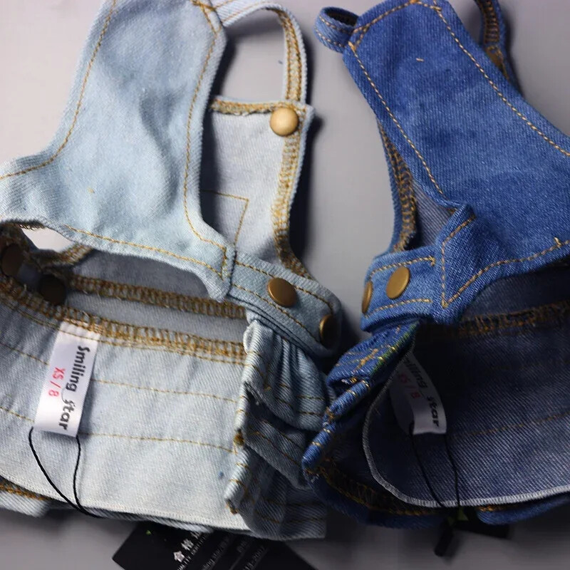 Vasariniai šunų drabužiai Džinsai Džinsai Šuniui Suknelė Kombinezonas Paltas Striukė berniukui Mergaitei Šuns Drabužiai Pora Naminio gyvūno apranga šuniuko kostiumo kombinezonai