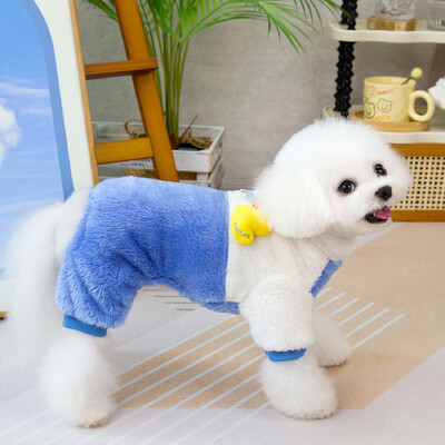 Nauji šunų drabužiai Žieminiai šuniuko drabužiai Dvipusiai vilnos animaciniai filmai Duck Storas Šiltas Hoodie Kombinezonas Šuo Striukė Šuns Kostiumas