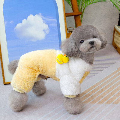 Nauji šunų drabužiai Žieminiai šuniuko drabužiai Dvipusiai vilnos animaciniai filmai Duck Storas Šiltas Hoodie Kombinezonas Šuo Striukė Šuns Kostiumas