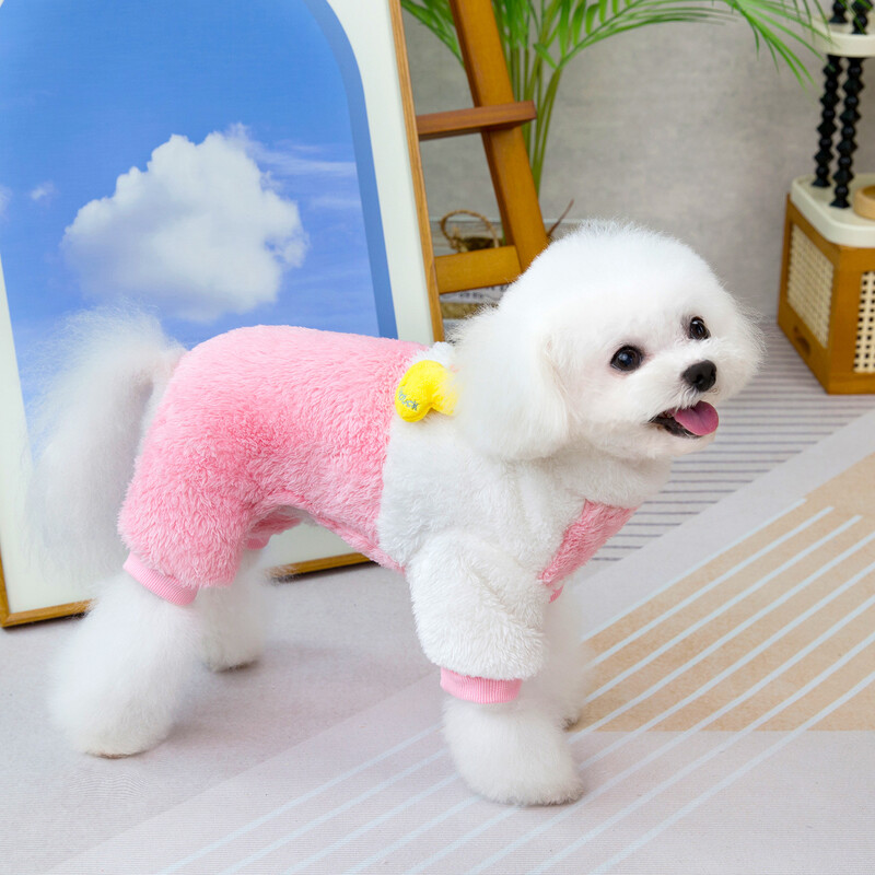 Nauji šunų drabužiai Žieminiai šuniuko drabužiai Dvipusiai vilnos animaciniai filmai Duck Storas Šiltas Hoodie Kombinezonas Šuo Striukė Šuns Kostiumas