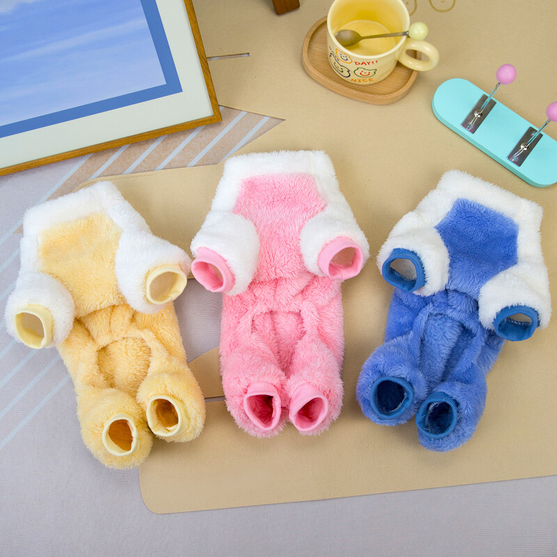 Nauji šunų drabužiai Žieminiai šuniuko drabužiai Dvipusiai vilnos animaciniai filmai Duck Storas Šiltas Hoodie Kombinezonas Šuo Striukė Šuns Kostiumas