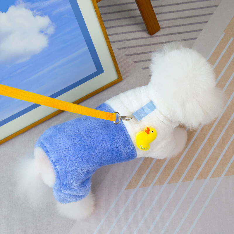 Nauji šunų drabužiai Žieminiai šuniuko drabužiai Dvipusiai vilnos animaciniai filmai Duck Storas Šiltas Hoodie Kombinezonas Šuo Striukė Šuns Kostiumas