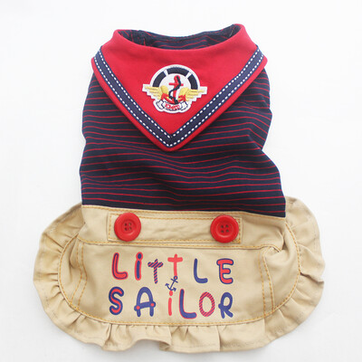 Fiú/Lány Kutya Kisállat Jumpsuit/Ruha Macska Kölyök ing Nadrág Kis tengerész Ruhák Ruhák 5 méret
