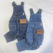 Šunų Džinsai Rudeniniai žieminiai drabužiai naminiams gyvūnėliams Dryžiai Kombinezonai Išskalbti Patogūs ir elastingi Maži Šunų Drabužiai Šuniukų Drabužiai