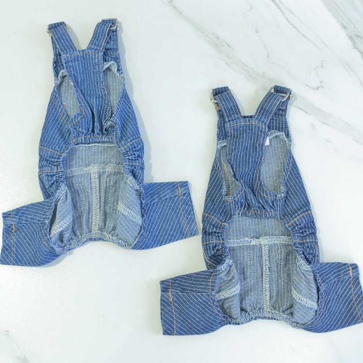 Šunų Džinsai Rudeniniai žieminiai drabužiai naminiams gyvūnėliams Dryžiai Kombinezonai Išskalbti Patogūs ir elastingi Maži Šunų Drabužiai Šuniukų Drabužiai