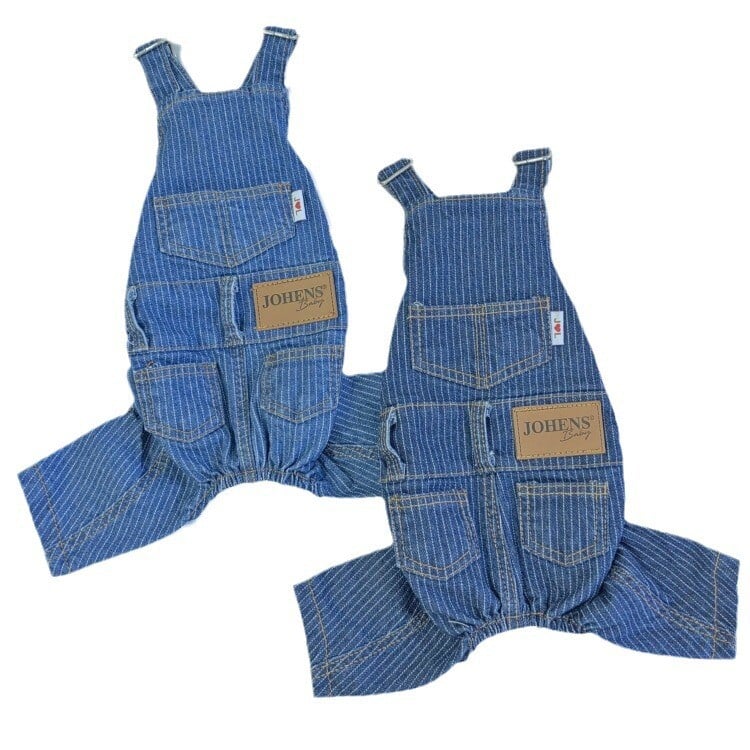 Šunų Džinsai Rudeniniai žieminiai drabužiai naminiams gyvūnėliams Dryžiai Kombinezonai Išskalbti Patogūs ir elastingi Maži Šunų Drabužiai Šuniukų Drabužiai