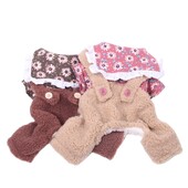 Meitenes suņu kaķu kombinezons Krizantēmas dizaina mājdzīvnieku jaka kucēns ziemas apģērbs 2 krāsās