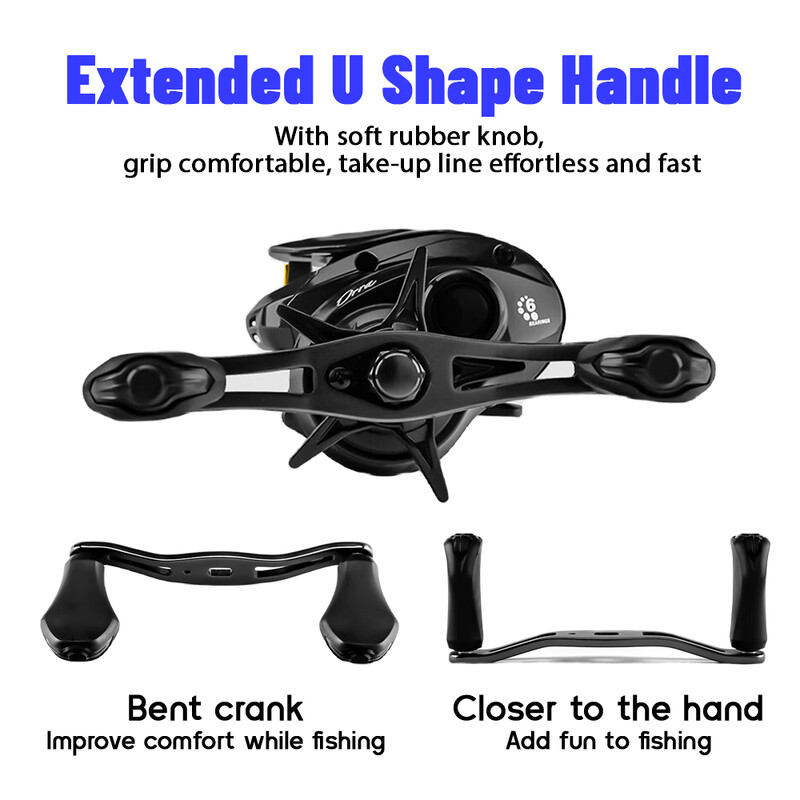 Abu Garcia oriģinālā ORRA Baitcasting makšķerēšanas spole 5+1 BB pārnesumu attiecība 6,5:1 magnētiskā bremžu sistēma Max Drag 5KG Svars 215g