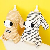 Kisállat Kutya Jumpsuit Téli Meleg Kutya Ruhák Aranyos Mintás Kiskutya Pizsama Divat Puha Macska Csíkos Jumpsuits Yorkie Chihuahua Ruhák