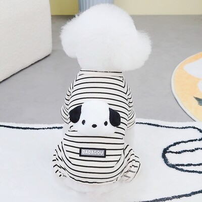 Kisállat Kutya Jumpsuit Téli Meleg Kutya Ruhák Aranyos Mintás Kiskutya Pizsama Divat Puha Macska Csíkos Jumpsuits Yorkie Chihuahua Ruhák