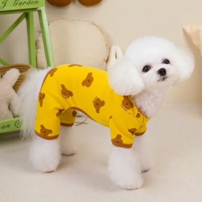 Kisállat Kutya Jumpsuit Téli Meleg Kutya Ruhák Aranyos Mintás Kiskutya Pizsama Divat Puha Macska Csíkos Jumpsuits Yorkie Chihuahua Ruhák