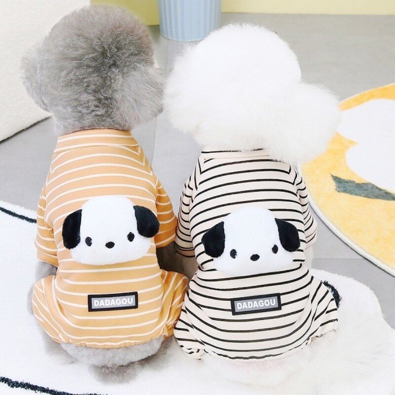 Kisállat Kutya Jumpsuit Téli Meleg Kutya Ruhák Aranyos Mintás Kiskutya Pizsama Divat Puha Macska Csíkos Jumpsuits Yorkie Chihuahua Ruhák