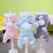 1 vnt Drabužiai naminiams šunims Mieli minkšti, šilti vilnoniai šunų kombinezonai naminių gyvūnėlių drabužiai mažiems šunims šuniukų kačių gobtuvai kostiumai