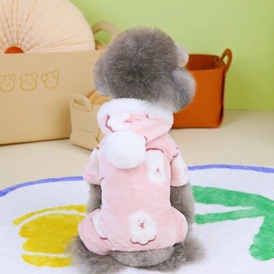 1 vnt Drabužiai naminiams šunims Mieli minkšti, šilti vilnoniai šunų kombinezonai naminių gyvūnėlių drabužiai mažiems šunims šuniukų kačių gobtuvai kostiumai