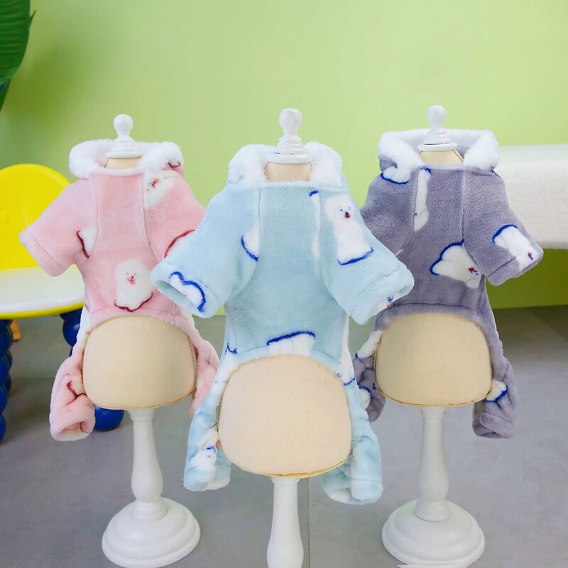 1 vnt Drabužiai naminiams šunims Mieli minkšti, šilti vilnoniai šunų kombinezonai naminių gyvūnėlių drabužiai mažiems šunims šuniukų kačių gobtuvai kostiumai