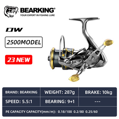 BEARKING Visiškai naujas 9+1 nerūdijančio plieno guolis 5,5:1 žvejybos ritės vilkimo sistema 7 kg maksimalaus galios sukimo rato žvejybos ritė