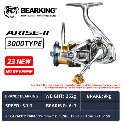 BEARKING Spinning Wheel Rock žvejybos ratas Jūros vandens žvejybos ratas Nuotolinis nuleidžiamas ratas Tinka įvairiems vandens priedams
