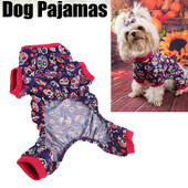 Šunų žiemos pižamos Patogūs Minkšti Kombinezonai Pižamos Helovino spauda Šilti Kombinezonai Maži Šuniukų Drabužiai Šunims