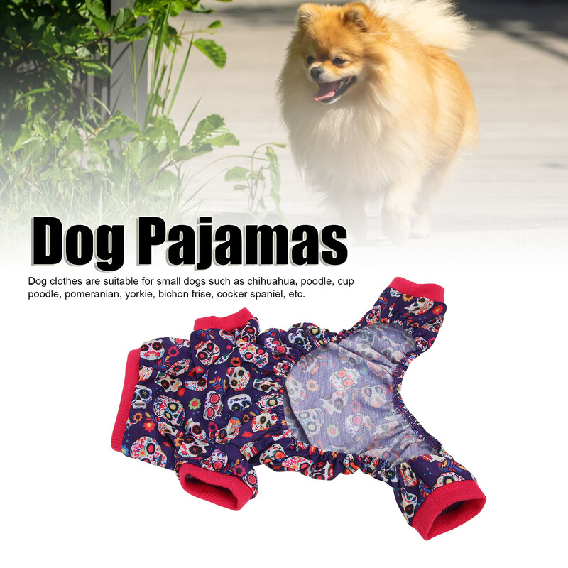 Šunų žiemos pižamos Patogūs Minkšti Kombinezonai Pižamos Helovino spauda Šilti Kombinezonai Maži Šuniukų Drabužiai Šunims