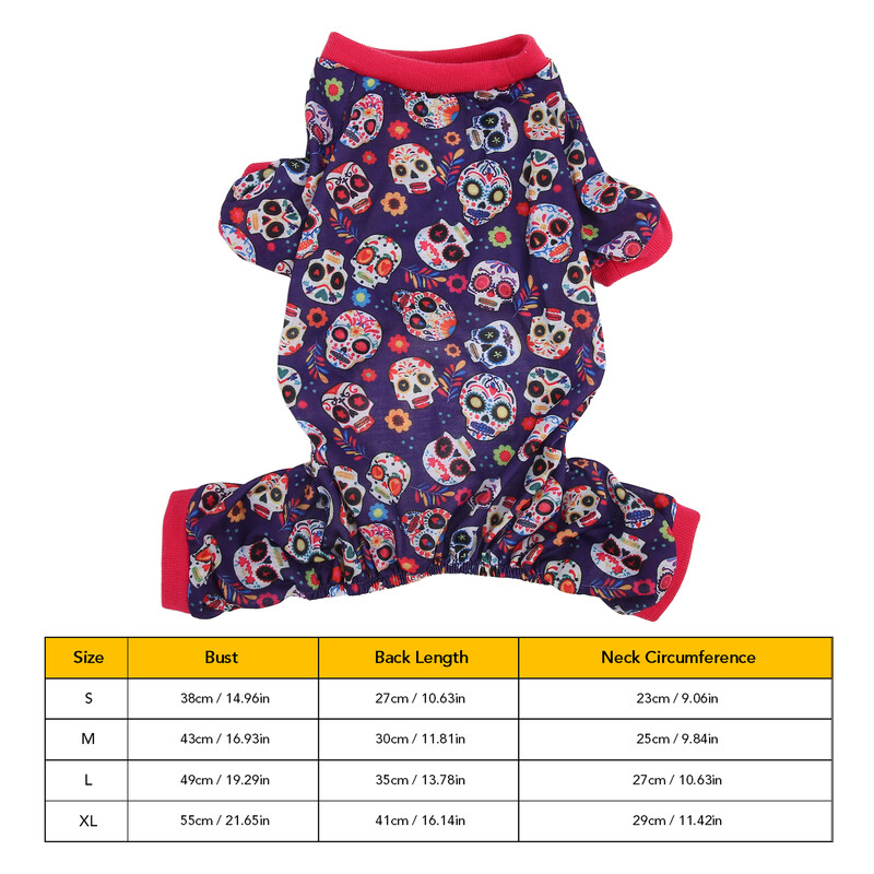 Šunų žiemos pižamos Patogūs Minkšti Kombinezonai Pižamos Helovino spauda Šilti Kombinezonai Maži Šuniukų Drabužiai Šunims