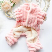 Madingas kačių kombinezonas, neplyštantis naminiams gyvūnėliams žiemos drabužiai su antkrūtiniu, terminis žirafa šunų žieminis šliaužtinukas