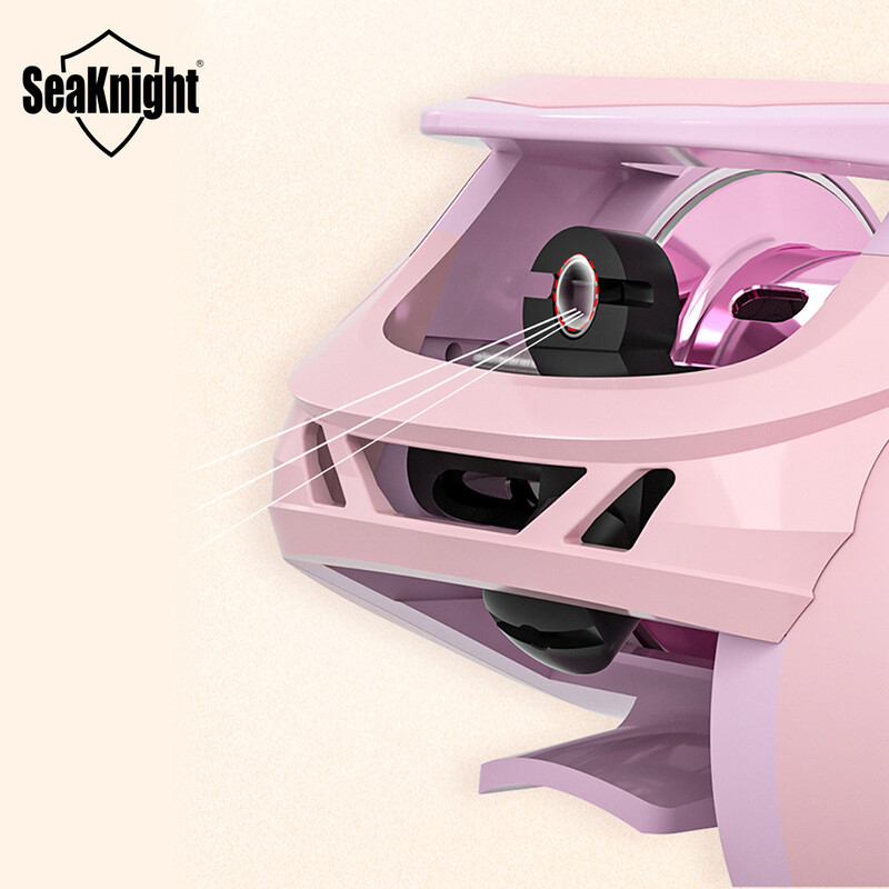 „Seaknight“ visiškai naujasArrival „Macaroon Pink Bass“ žvejybos ritė CNC aliuminio ritės masalo ritė Max Drag 8KG jūrinės žvejybos reikmenys