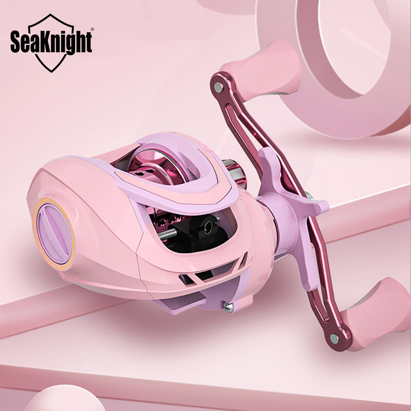„Seaknight“ visiškai naujasArrival „Macaroon Pink Bass“ žvejybos ritė CNC aliuminio ritės masalo ritė Max Drag 8KG jūrinės žvejybos reikmenys