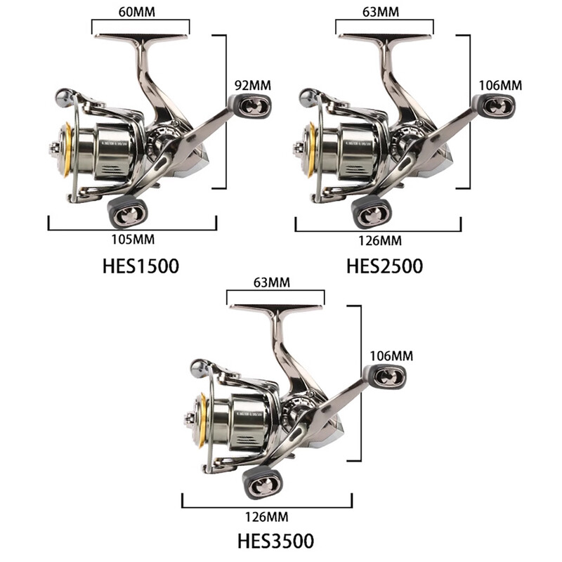 NAUJAS SEAKNIGHT HES spiningo žūklės ritė, pilnai metalo korpusas, 6 kg, sekli ritė, itin ilga metimo ritė su „doulbe“ rankenomis