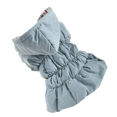 Šilta šunų suknelė Žieminis šuniukas Naminių šunų paltai Princesė Gėlėtas burbulinis sijonas Šuns Katė Striukė su gobtuvu Čihuahua Yorkie Apranga Drabužiai