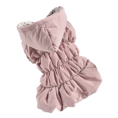 Šilta šunų suknelė Žieminis šuniukas Naminių šunų paltai Princesė Gėlėtas burbulinis sijonas Šuns Katė Striukė su gobtuvu Čihuahua Yorkie Apranga Drabužiai