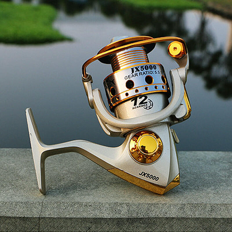 Besisukanti žvejybos ritė metalinė ritė 12BB 5.5:1 kairė/dešinė keičiama rankena žvejybos rato ritės reikmenys