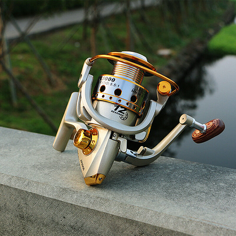 Besisukanti žvejybos ritė metalinė ritė 12BB 5.5:1 kairė/dešinė keičiama rankena žvejybos rato ritės reikmenys