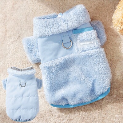 Šilti šunų rūbai Žieminiai šunų paltai Striukė paminkštinta dvipusė pūkinė striukė šuniukui Madinga Tvirta katės kailis Bichon Frise Naminių gyvūnų reikmenys